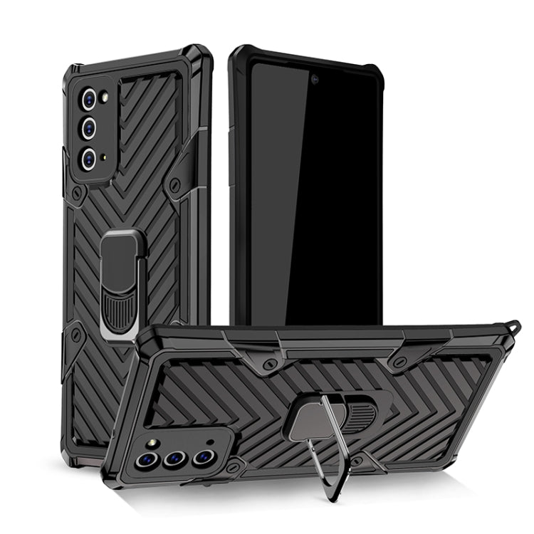 For Samsung Galaxy Note20 Cool Armor PC + TPU Shockproof Case with 360 Degree Rotation Ring Holder