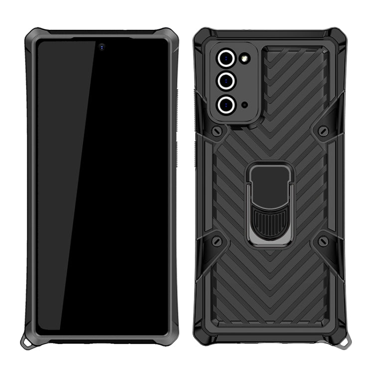 For Samsung Galaxy Note20 Cool Armor PC + TPU Shockproof Case with 360 Degree Rotation Ring Holder