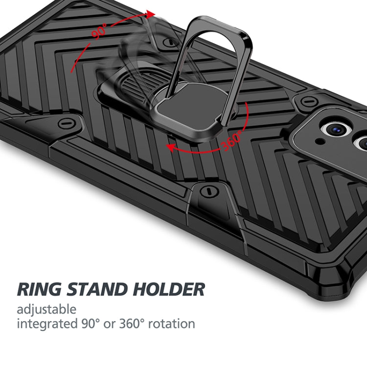 For Samsung Galaxy Note20 Cool Armor PC + TPU Shockproof Case with 360 Degree Rotation Ring Holder