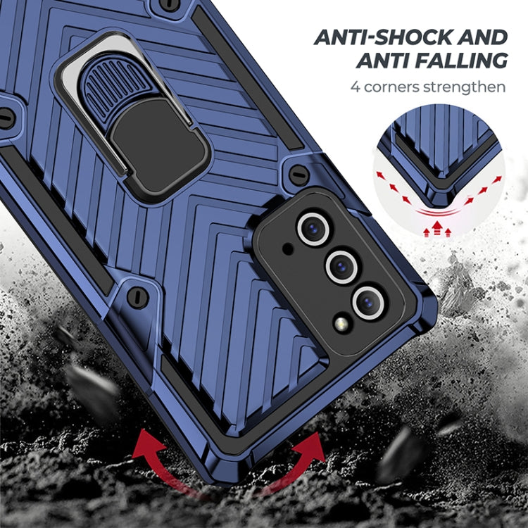 For Samsung Galaxy Note20 Cool Armor PC + TPU Shockproof Case with 360 Degree Rotation Ring Holder