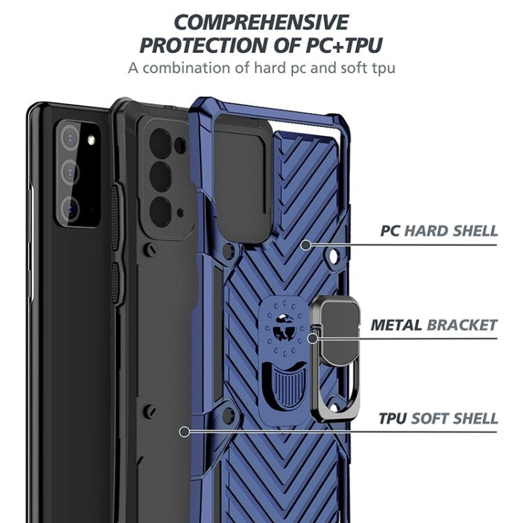 For Samsung Galaxy Note20 Cool Armor PC + TPU Shockproof Case with 360 Degree Rotation Ring Holder