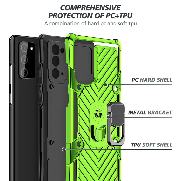 For Samsung Galaxy Note20 Cool Armor PC + TPU Shockproof Case with 360 Degree Rotation Ring Holder