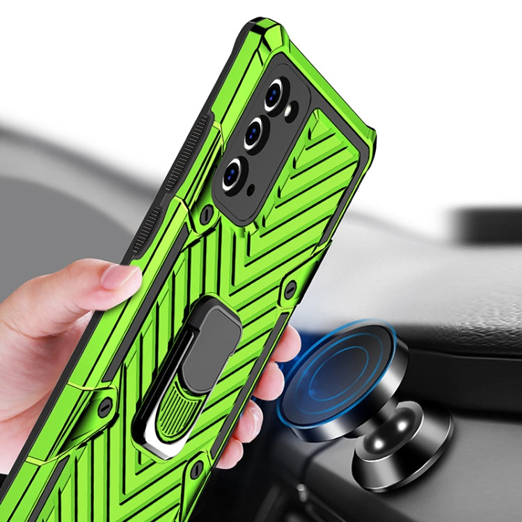For Samsung Galaxy Note20 Cool Armor PC + TPU Shockproof Case with 360 Degree Rotation Ring Holder