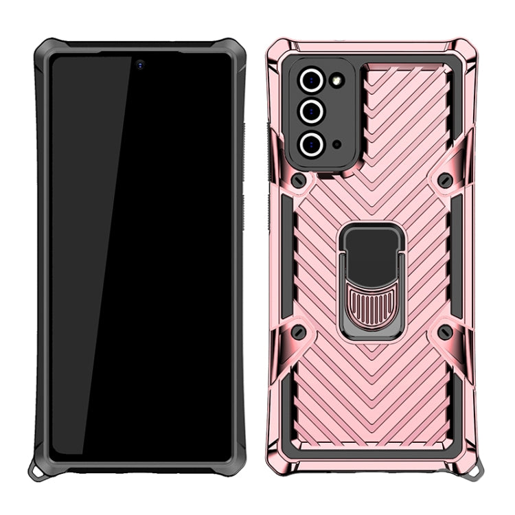 For Samsung Galaxy Note20 Cool Armor PC + TPU Shockproof Case with 360 Degree Rotation Ring Holder