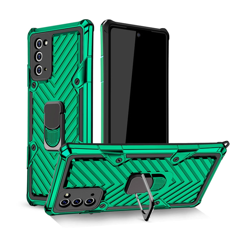 For Samsung Galaxy Note20 Cool Armor PC + TPU Shockproof Case with 360 Degree Rotation Ring Holder