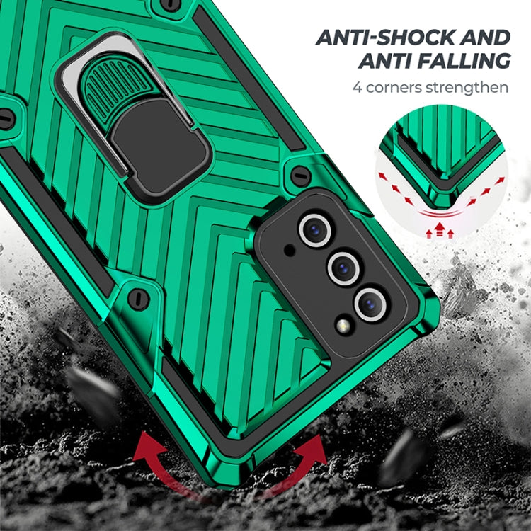 For Samsung Galaxy Note20 Cool Armor PC + TPU Shockproof Case with 360 Degree Rotation Ring Holder