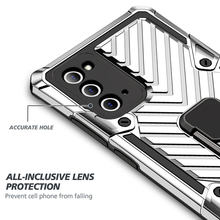 For Samsung Galaxy Note20 Cool Armor PC + TPU Shockproof Case with 360 Degree Rotation Ring Holder