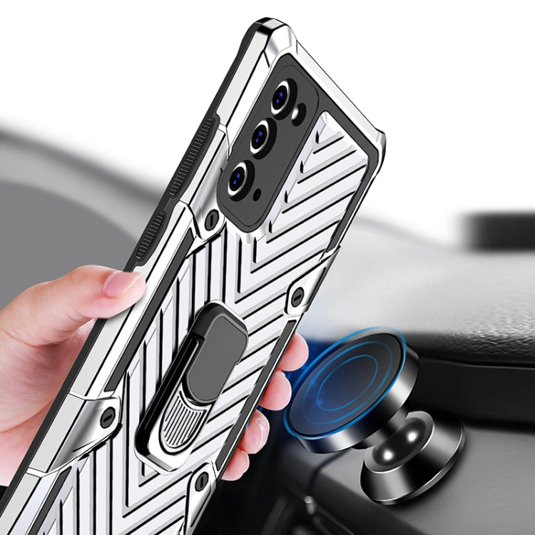 For Samsung Galaxy Note20 Cool Armor PC + TPU Shockproof Case with 360 Degree Rotation Ring Holder
