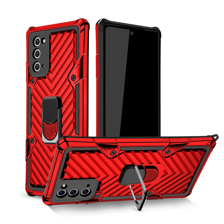 For Samsung Galaxy Note20 Ultra Cool Armor PC + TPU Shockproof Case with 360 Degree Rotation Ring Holder