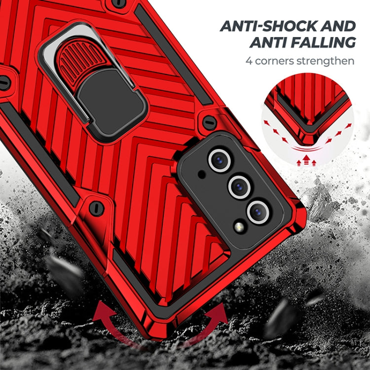 For Samsung Galaxy Note20 Ultra Cool Armor PC + TPU Shockproof Case with 360 Degree Rotation Ring Holder