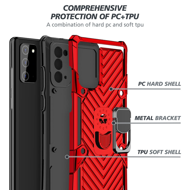 For Samsung Galaxy Note20 Ultra Cool Armor PC + TPU Shockproof Case with 360 Degree Rotation Ring Holder