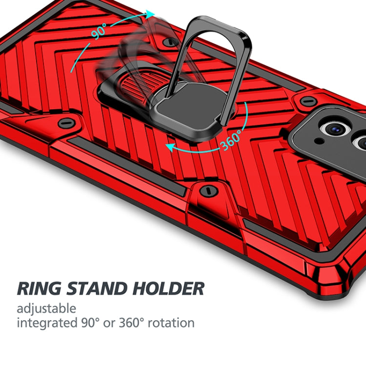 For Samsung Galaxy Note20 Ultra Cool Armor PC + TPU Shockproof Case with 360 Degree Rotation Ring Holder