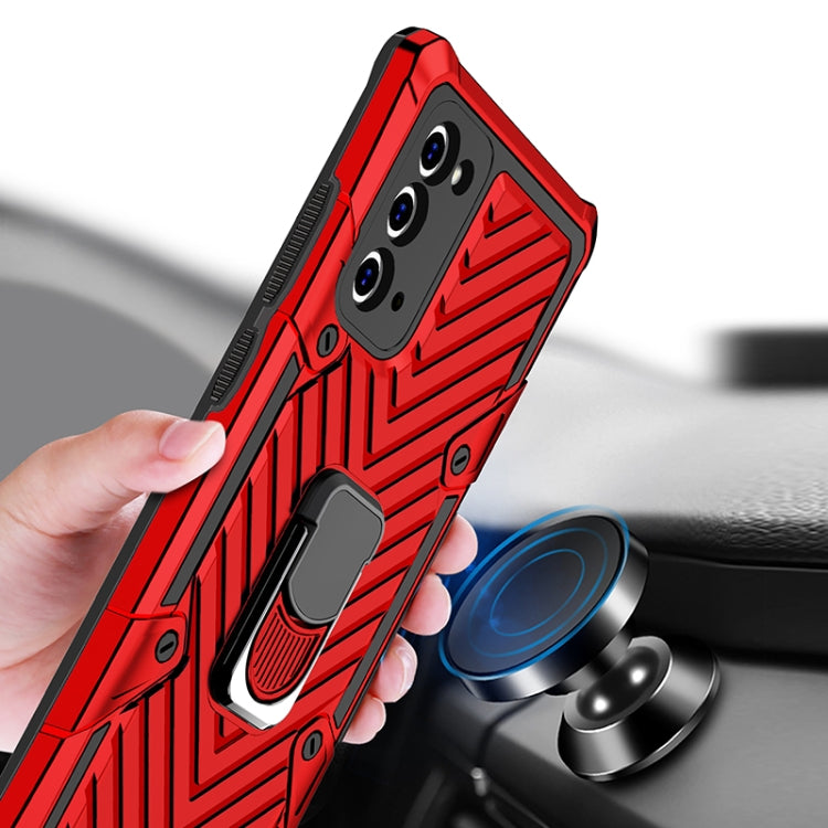 For Samsung Galaxy Note20 Ultra Cool Armor PC + TPU Shockproof Case with 360 Degree Rotation Ring Holder