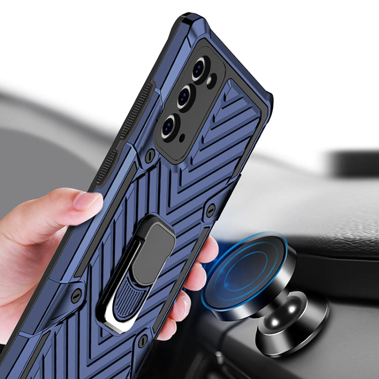 For Samsung Galaxy Note20 Ultra Cool Armor PC + TPU Shockproof Case with 360 Degree Rotation Ring Holder
