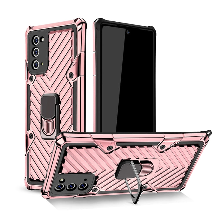 For Samsung Galaxy Note20 Ultra Cool Armor PC + TPU Shockproof Case with 360 Degree Rotation Ring Holder