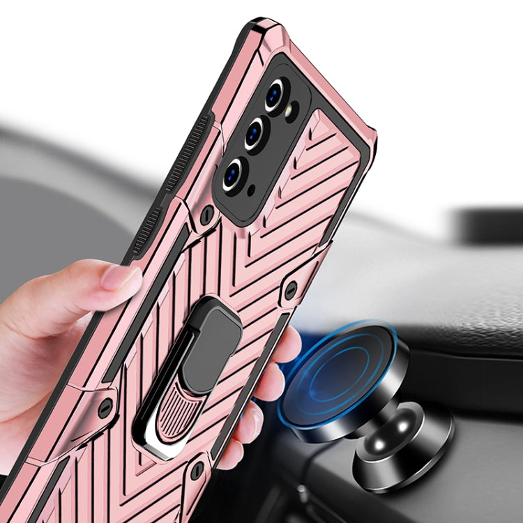 For Samsung Galaxy Note20 Ultra Cool Armor PC + TPU Shockproof Case with 360 Degree Rotation Ring Holder