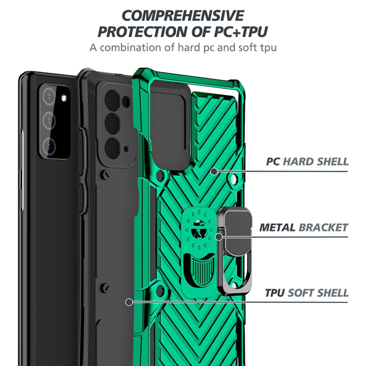 For Samsung Galaxy Note20 Ultra Cool Armor PC + TPU Shockproof Case with 360 Degree Rotation Ring Holder