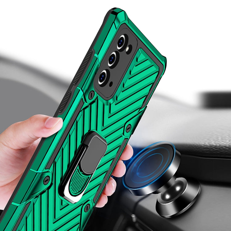 For Samsung Galaxy Note20 Ultra Cool Armor PC + TPU Shockproof Case with 360 Degree Rotation Ring Holder