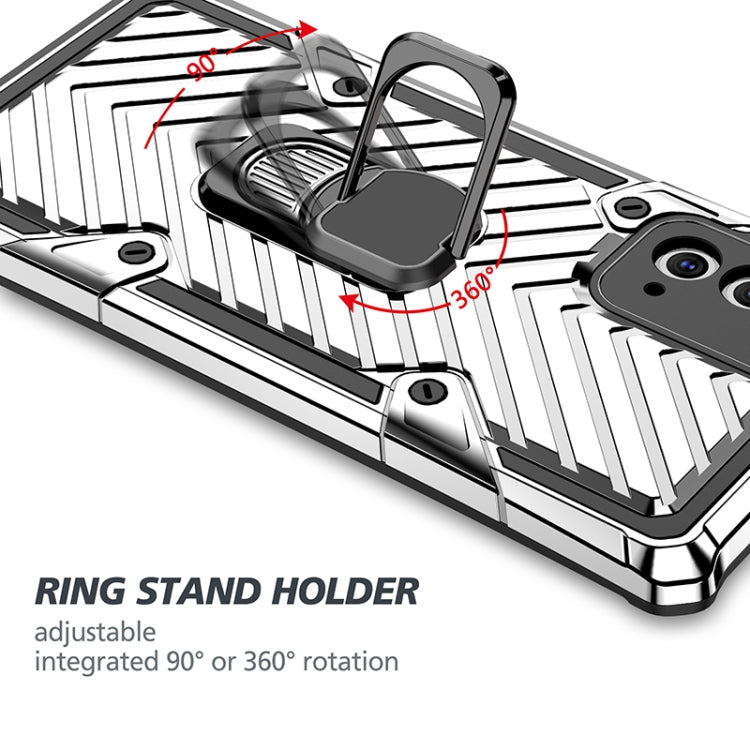 For Samsung Galaxy Note20 Ultra Cool Armor PC + TPU Shockproof Case with 360 Degree Rotation Ring Holder