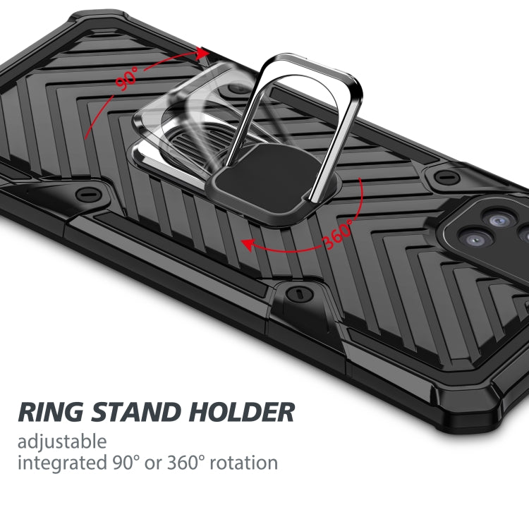 For Samsung Galaxy A31 Cool Armor PC + TPU Shockproof Case with 360 Degree Rotation Ring Holder