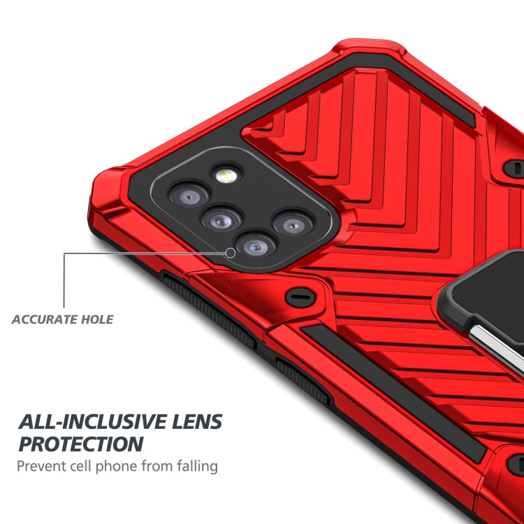 For Samsung Galaxy A31 Cool Armor PC + TPU Shockproof Case with 360 Degree Rotation Ring Holder