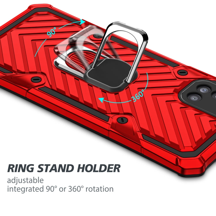 For Samsung Galaxy A31 Cool Armor PC + TPU Shockproof Case with 360 Degree Rotation Ring Holder