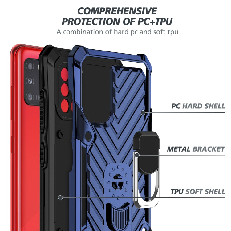For Samsung Galaxy A31 Cool Armor PC + TPU Shockproof Case with 360 Degree Rotation Ring Holder