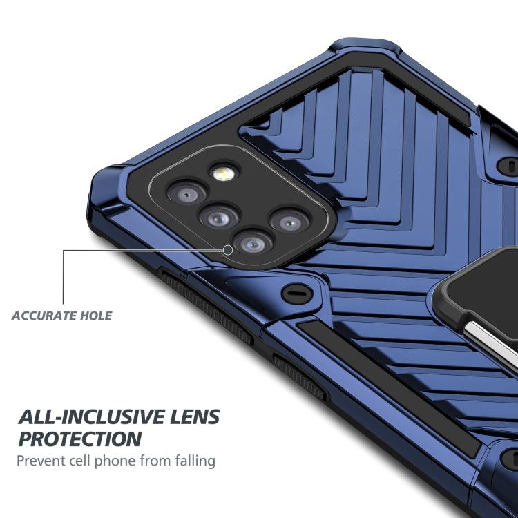 For Samsung Galaxy A31 Cool Armor PC + TPU Shockproof Case with 360 Degree Rotation Ring Holder