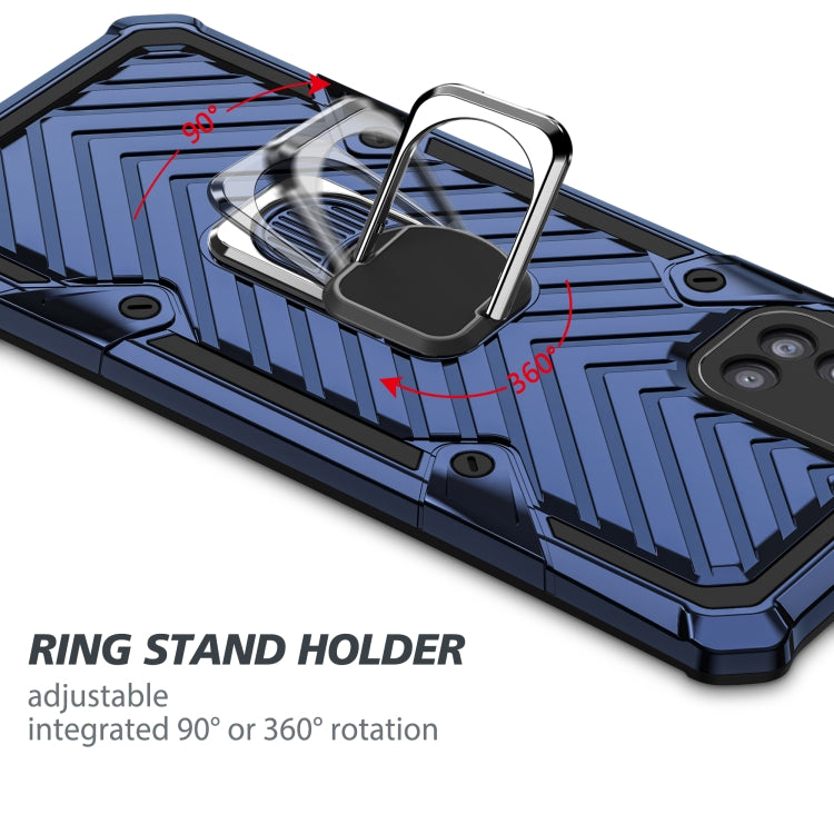 For Samsung Galaxy A31 Cool Armor PC + TPU Shockproof Case with 360 Degree Rotation Ring Holder