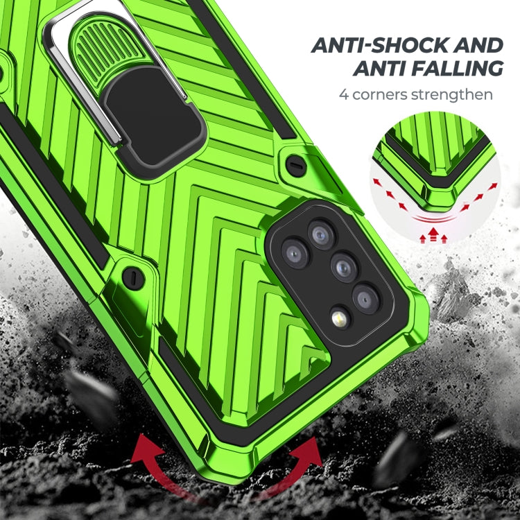 For Samsung Galaxy A31 Cool Armor PC + TPU Shockproof Case with 360 Degree Rotation Ring Holder