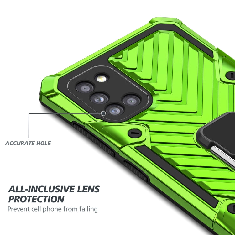 For Samsung Galaxy A31 Cool Armor PC + TPU Shockproof Case with 360 Degree Rotation Ring Holder
