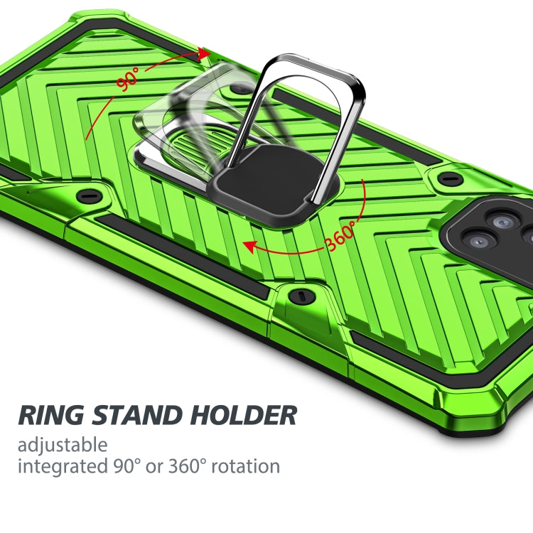 For Samsung Galaxy A31 Cool Armor PC + TPU Shockproof Case with 360 Degree Rotation Ring Holder