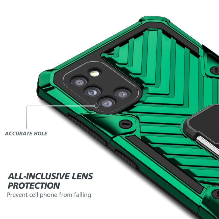 For Samsung Galaxy A31 Cool Armor PC + TPU Shockproof Case with 360 Degree Rotation Ring Holder