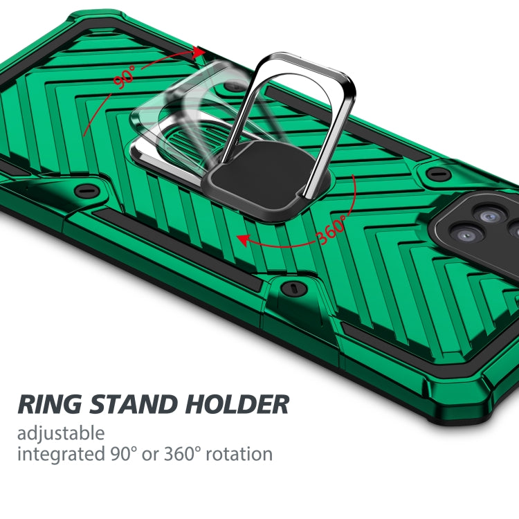 For Samsung Galaxy A31 Cool Armor PC + TPU Shockproof Case with 360 Degree Rotation Ring Holder