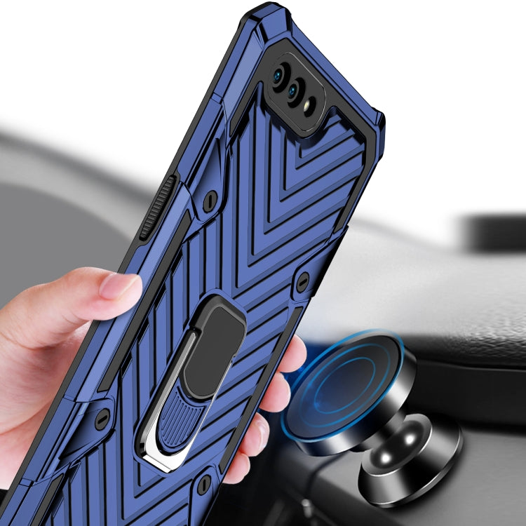 For OPPO A3s / A5 (AX5) Cool Armor PC + TPU Shockproof Case with 360 Degree Rotation Ring Holder
