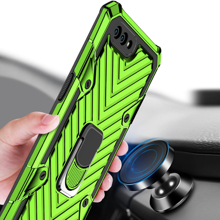 For OPPO A3s / A5 (AX5) Cool Armor PC + TPU Shockproof Case with 360 Degree Rotation Ring Holder