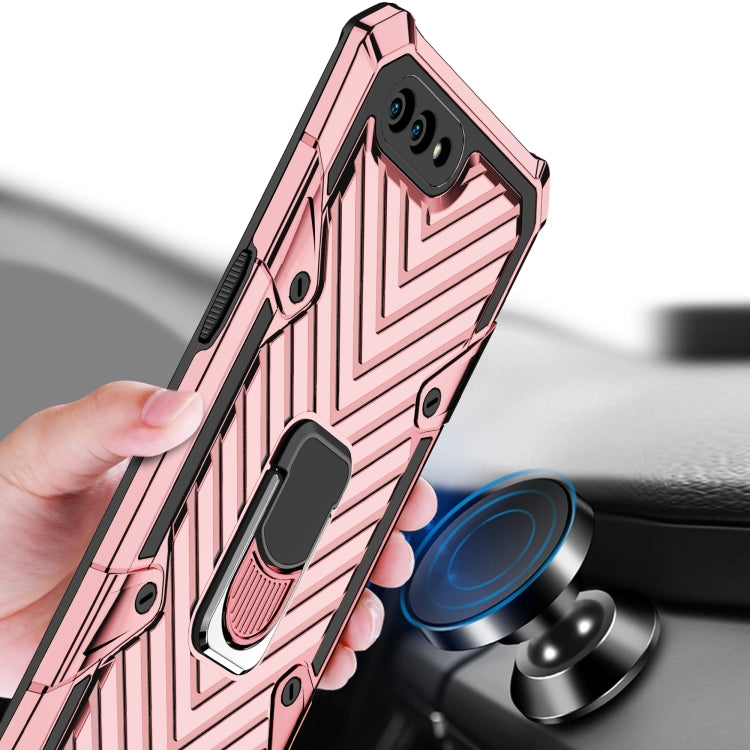 For OPPO A3s / A5 (AX5) Cool Armor PC + TPU Shockproof Case with 360 Degree Rotation Ring Holder