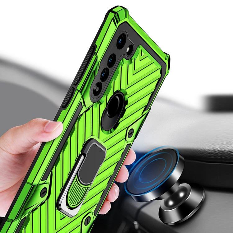 For Motorola Moto G8 Cool Armor PC + TPU Shockproof Case with 360 Degree Rotation Ring Holder
