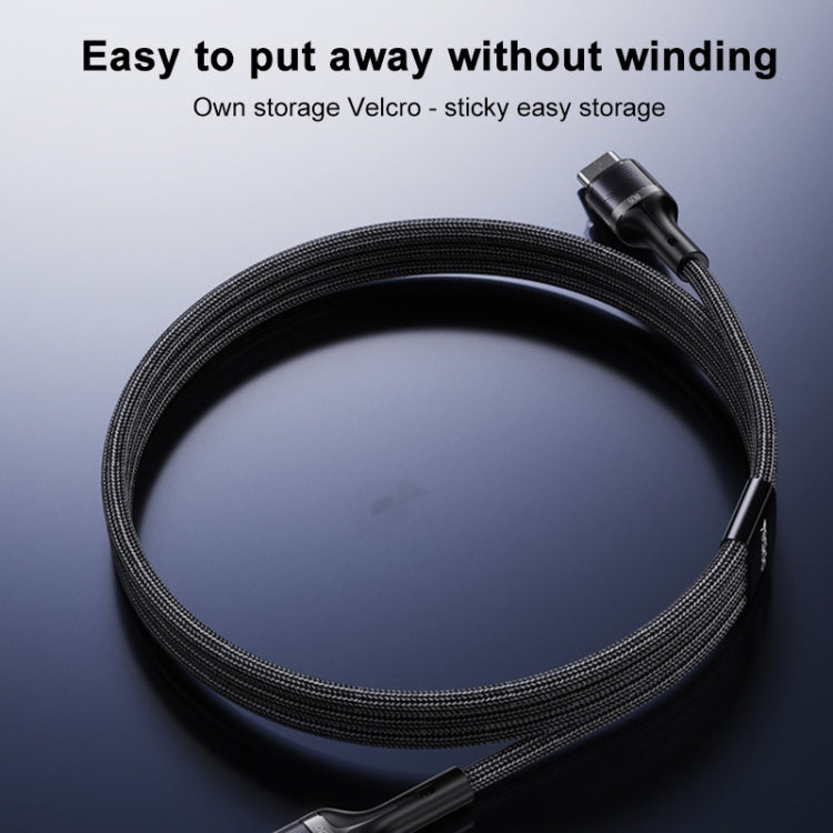 Yesido CA165C 60W USB + USB-C / Type-C to USB-C / Type-C 2 in 1 Fast Charging Data Cable, Length:1.2m - Black
