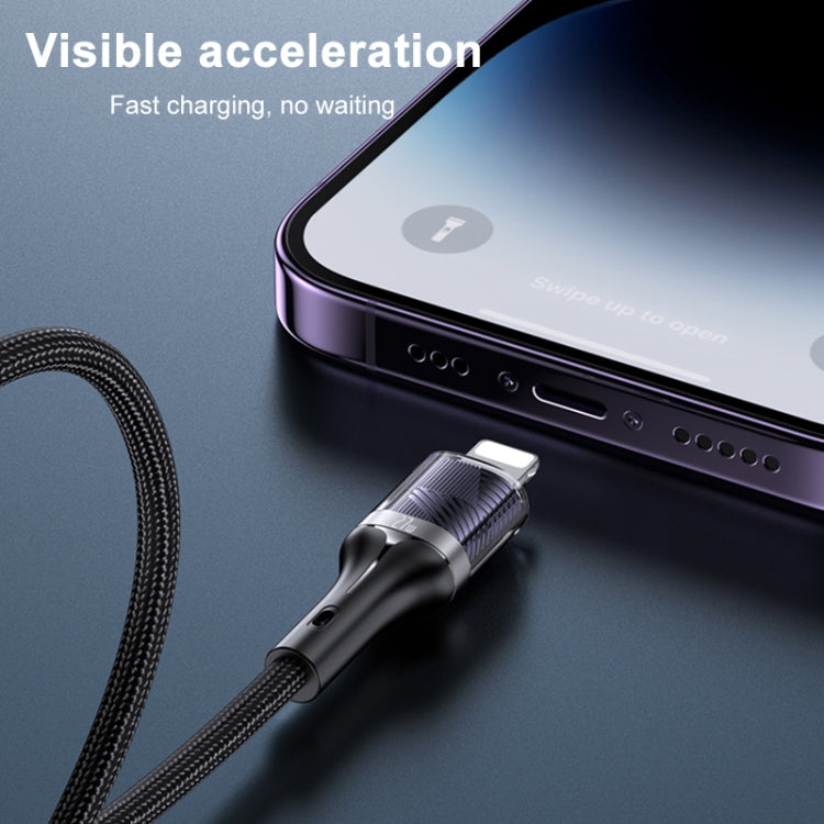 Yesido CA165L 27W USB + USB-C / Type-C to 8 Pin 2 in 1 Fast Charging Data Cable, Length:1.2m - Black