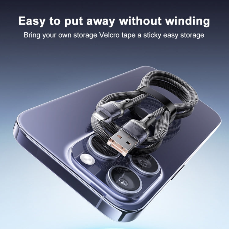 Yesido CA165L 27W USB + USB-C / Type-C to 8 Pin 2 in 1 Fast Charging Data Cable, Length:1.2m - Black