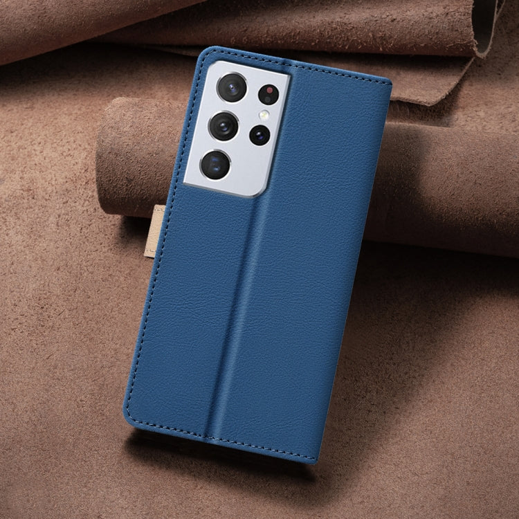 For Samsung Galaxy S21 Ultra 5G Color Matching RFID Anti-theft Leather Phone Case