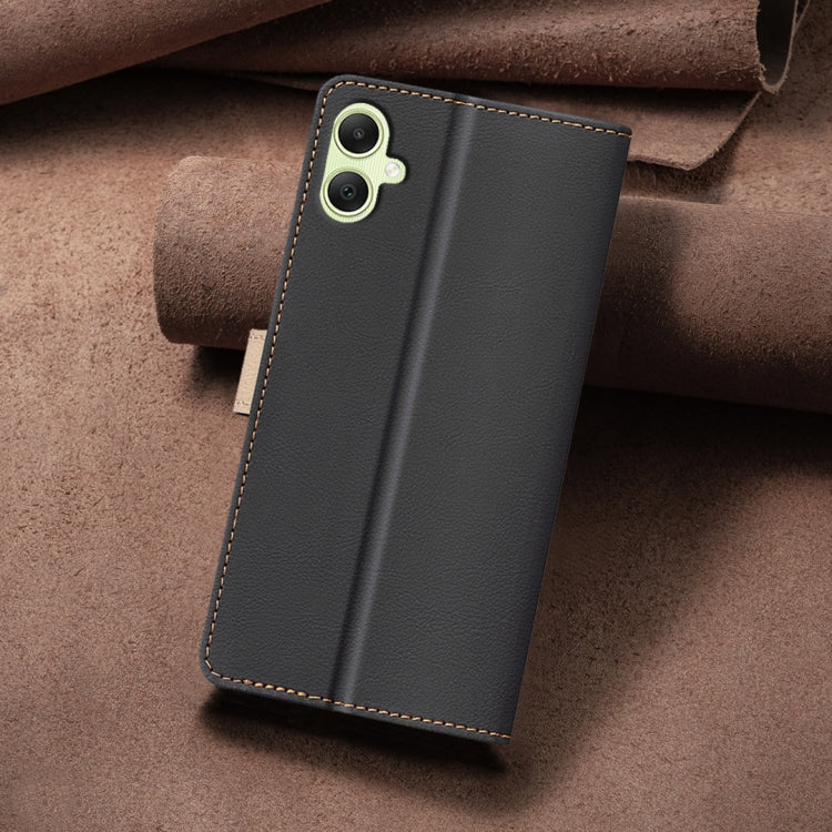 For Samsung Galaxy A05 Color Matching RFID Anti-theft Leather Phone Case