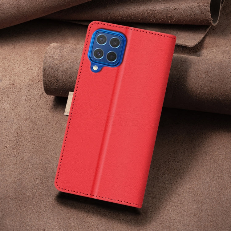 For Samsung Galaxy A12 Color Matching RFID Anti-theft Leather Phone Case