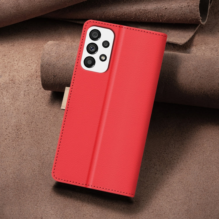 For Samsung Galaxy A33 Color Matching RFID Anti-theft Leather Phone Case