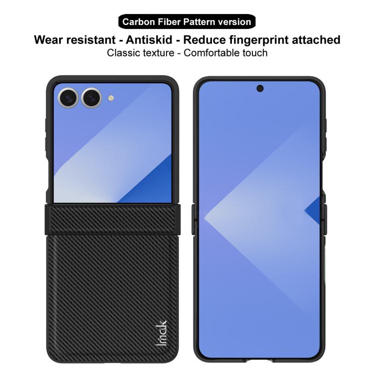For Samsung Galaxy Z Flip7 5G imak Ruiyi Series Carbon Fiber PU + PC Phone Case