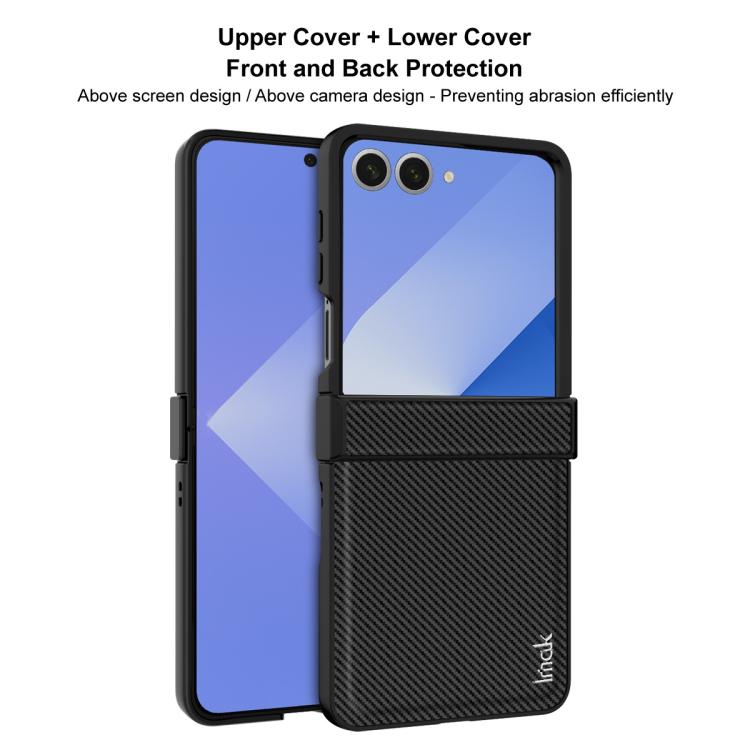 For Samsung Galaxy Z Flip7 5G imak Ruiyi Series Carbon Fiber PU + PC Phone Case