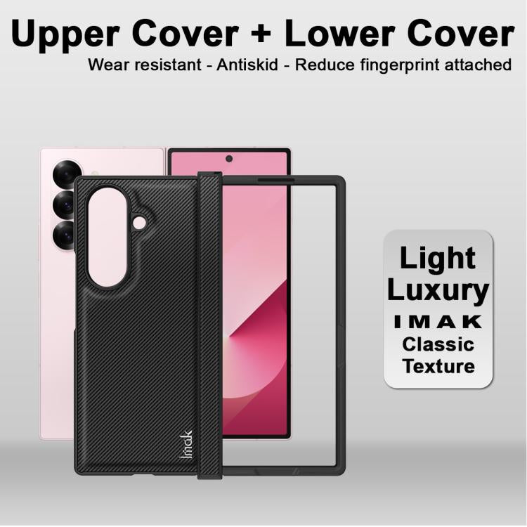 For Samsung Galaxy Z Fold7 5G imak Ruiyi Series Carbon Fiber PU + PC Phone Case