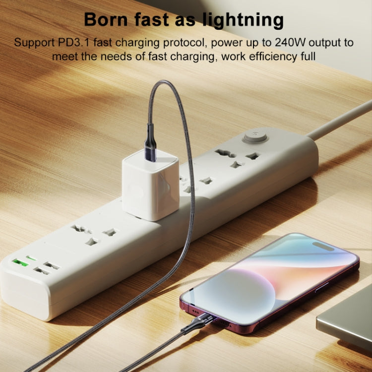 Yesido CA166 PD 240W USB-C / Type-C to USB-C / Type-C Super Fast Charging Data Cable, Length:1.2m - Black