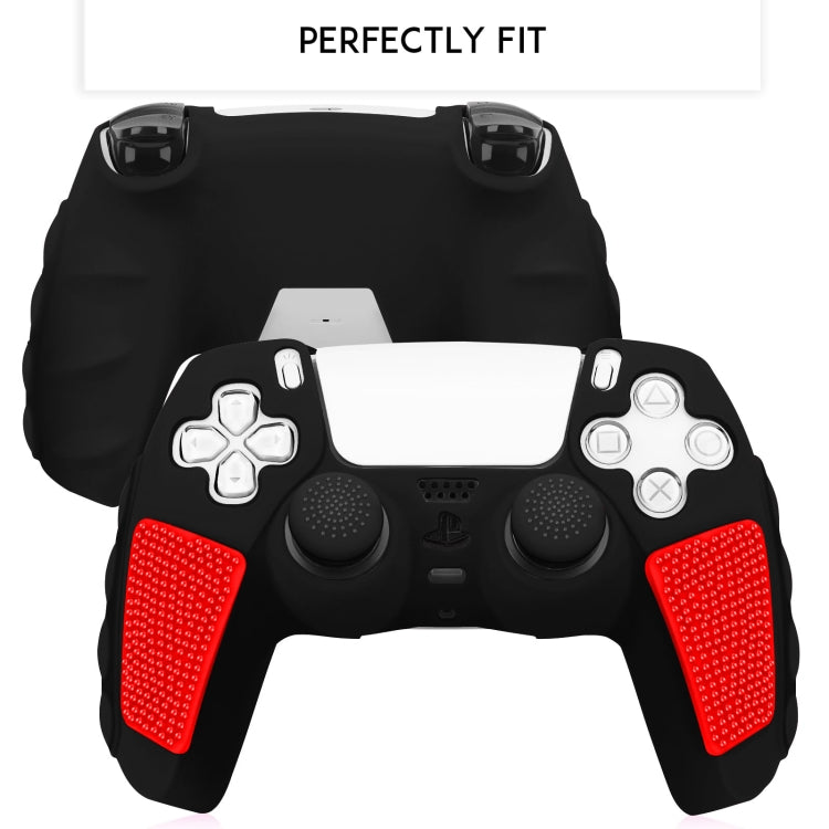 For Sony PS5 Splicing Color Silicone Gamepad Protective Case without Rocker Caps